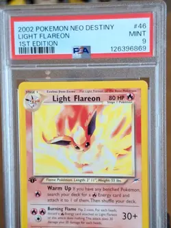 2002 Pokemon Neo Destiny Light Flareon 1st Edition #46 - PSA 9 MINT CLEAN! - Image 2