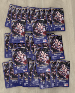 34x One Piece OP14 - THE AZURE SEA’S SEVEN - Sleeved Blister Booster Packs Lot - Image 1