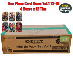 ONE PIECE CARD GAME Mini tin Pack set vol.1 TS-01 Japanese ASIAN Version - CASE - Image 1