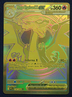 MEGA CHARIZARD X EX 130/094 GOLD SECRET POKEMON PHANTASMAL FLAMES CARD - READ - Image 1