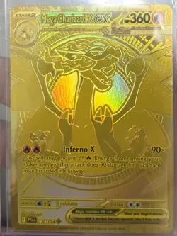 2025 Phantasmal Flames Mega Charizard x Ex Gold Card Pokemon TCG - Image 2