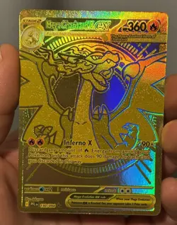 Mega Charizard X EX Gold Card 130/094 Phantasmal Flames Pokemon TCG NM OC Rare - Image 1