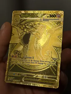 Mega Charizard X EX Gold Card 130/094 Phantasmal Flames Pokemon TCG NM OC Rare - Image 2