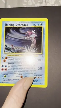 Pokemon TCG Neo Revelation Shining Gyarados 65/64 Secret Rare Holo Card English - Image 2