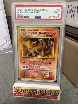 1999 Pokemon Japanese Gym 2 #6 Blaine's Charizard - Holo PSA 9 Mint - Image 1