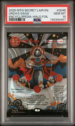 2025 MAGIC THE GATHERING SECRET LAIR URZA'S SAGA ENCYCLOPEDIA - HALO FOIL PSA 10 - Image 1