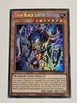 Toon Black Luster Soldier BLCR-EN065 Secret Rare Yugioh 1st Edition NM - Image 1