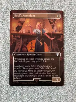 MTG FOIL Soul's Attendant NM Borderless U 0520 LTC Lord of the Rings Hildebrandt - Image 1