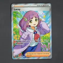 Pokemon Card TCG - Lacey 166/142 Ultra Rare Full Art Trainer Stellar Crown NM - Image 1
