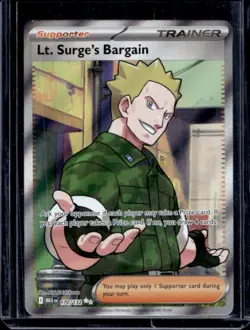 2025 Pokemon Mega Evolution - MEG EN Lt. Surge's Bargain Ultra Rare #170/132 - Image 1