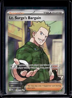 2025 Pokemon Mega Evolution MEG EN Lt. Surge's Bargain Ultra Rare #170/132 - Image 1