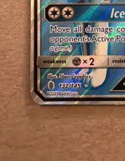 Pokemon TCG Alolan Ninetales GX Full Art Holo Card 132/145 Sm-Guardians Rising - Image 2