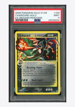Pokemon PSA 9 Charizard Gold Star Holo 2006 100/101 Ex Dragon Frontiers English - Image 1
