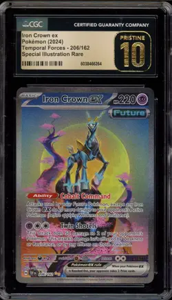 Pokemon Iron Crown ex Temporal Forces SIR #206 CGC 10 Pristine - Image 1