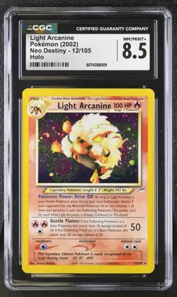2002 POKEMON NEO DESTINY LIGHT ARCANINE-HOLO CGC 8.5 NM-MINT 💫 - Image 1