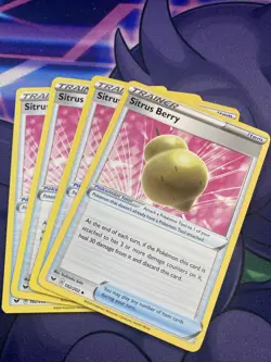 Pokemon TCG Sword and Shield Base 4x Playset Sitrus Berry 182/202 - Image 1