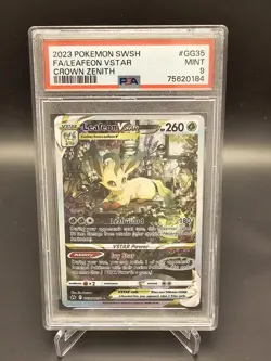 POKEMON 2023 CROWN ZENITH LEAFEON VSTAR GALARIAN GALLERY GG35 PSA 9 - Image 1