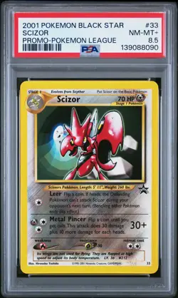 2001 POKEMON PROMO BLACK STAR POKEMON LEAGUE #33 SCIZOR PSA 8.5 - Image 1