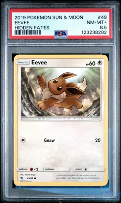2019 POKEMON SUN & MOON HIDDEN FATES #49 EEVEE PSA 8.5 - Image 1