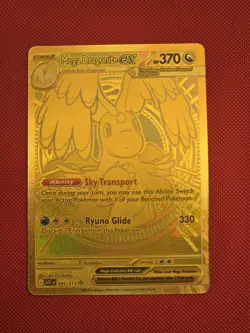 Pokemon TCG: Ascended Heroes MEGA DRAGONITE EX 295/217 GOLD HYPER RARE - Image 1