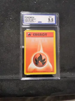Pokemon Fire Energy 98/102 Base Set Shadowless Unlimited CCG 9.5 1999 English - Image 1