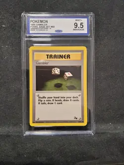 Pokemon Gambler Trainer Fossil 60/62 CCG 9.5 Regular Unlimited 1999 English - Image 1