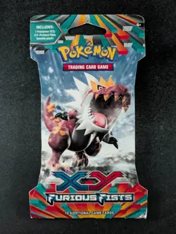 2014 Pokemon XY FURIOUS FISTS (TYRANTRUM) Blister Pack (10 Cards) Factory Sealed - Image 1
