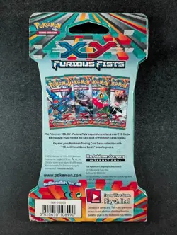 2014 Pokemon XY FURIOUS FISTS (TYRANTRUM) Blister Pack (10 Cards) Factory Sealed - Image 2