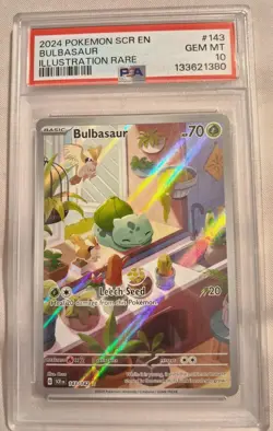 Pokemon TCG Bulbasaur 143/142 Stellar Crown Illustration Rare Card - PSA 10 - Image 1