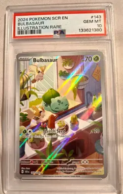 Pokemon TCG Bulbasaur 143/142 Stellar Crown Illustration Rare Card - PSA 10 - Image 4