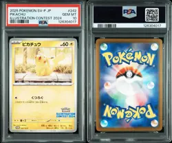 PSA 10 GEM MINT Pikachu Promo 242/SV-P Illustration Contest 2024 JP Pokemon Card - Image 3