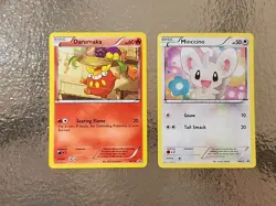 Pokemon TCG Darumaka BW18 & Minccino BW13 Black Star Promo Holo NM - Image 1