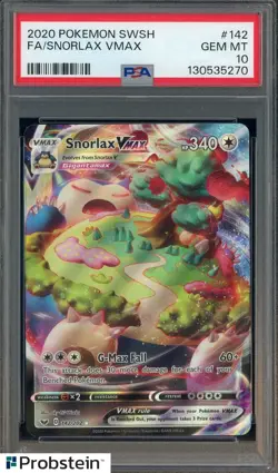 2020 Pokemon SWSH #142 FA Snorlax VMAX PSA 10 GEM MINT - Image 1