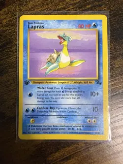 Pokemon TCG Fossil 1st Edition Lapras 25/62 LP Non Holo - Image 1