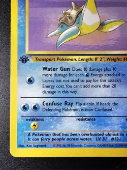 1st Edition Fossil Lapras 25/62 Non-Holo - Pokemon TCG - MP - Image 4