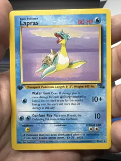 Pokemon Lapras 1st Edition 25/62 Fossil Rare Non Holo - MOD PLAY - Image 4