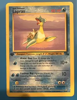 Lapras 25/62 1st Edition Fossil Set Rare 1999 Non-Holo Pokemon Card NM - Image 1
