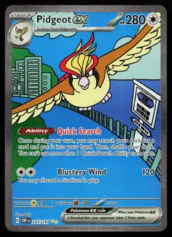 Pidgeot ex 225/197 Holo Special Illustration Rare Obsidian Flames Pokemon Card - Image 1