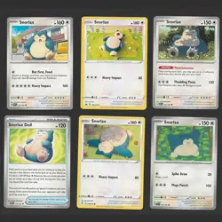 Snorlax Pokemon Card Collection Set of 6 English Cards Doll Prismatic 151 - Image 1