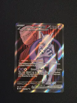 Pokemon TCG Team Rockets Mewtwo EX 213/182 Full Art Destined Rivals NM+ - Image 1