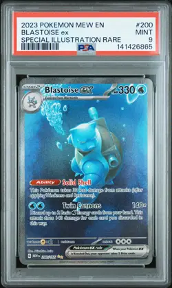 2023 POKEMON MEW EN-151 SPECIAL ILLUSTRATION RARE #200 BLASTOISE EX PSA 9 - Image 1