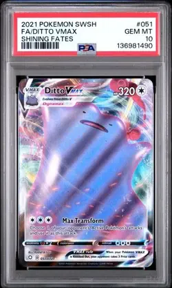 Pokemon TCG: Ditto VMAX 051/072 Shining Fates Holo PSA 10 - Image 1