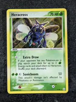 2004 Pokemon EX Hidden Legends HERACROSS Holo Rare Foil Vintage #7/101 - Image 1