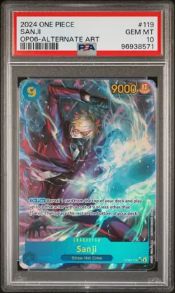 2024 One Piece CCG Sanji OP06-119 Alternate Art Psa 10 English - Image 1