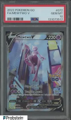 2022 Pokemon Go #072 FA Mewtwo V PSA 10 GEM MINT - Image 1