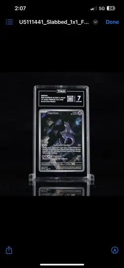 Pokemon 2023 Mew EN151 Mewtwo #052 Black Star Promo Card Tag 7 NM - Image 1