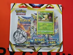 Brilliant Stars 3 Pack Blister Leafeon Promo Pokemon TCG Sword & Shield - Image 1