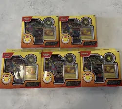 Lot of 5 Pokemon Day 2026 Collection Sealed Box Foul Pikachu Stamp Coin 3 Packs - Image 1