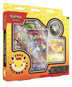 Lot of 5 Pokemon Day 2026 Collection Sealed Box Foul Pikachu Stamp Coin 3 Packs - Image 2