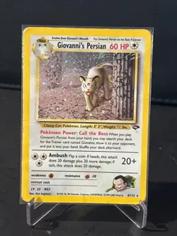 Giovanni's Persian Holo 8/132- Pokemon Gym Challenge-Vintage Pokemon Single-DMG - Image 1